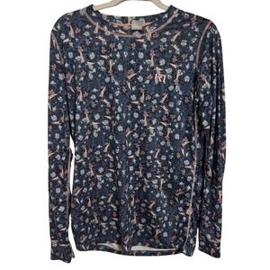Kari Traa Set Womens XL Long Sleeve Top Leggings Floral Print Base Layer Outdoor